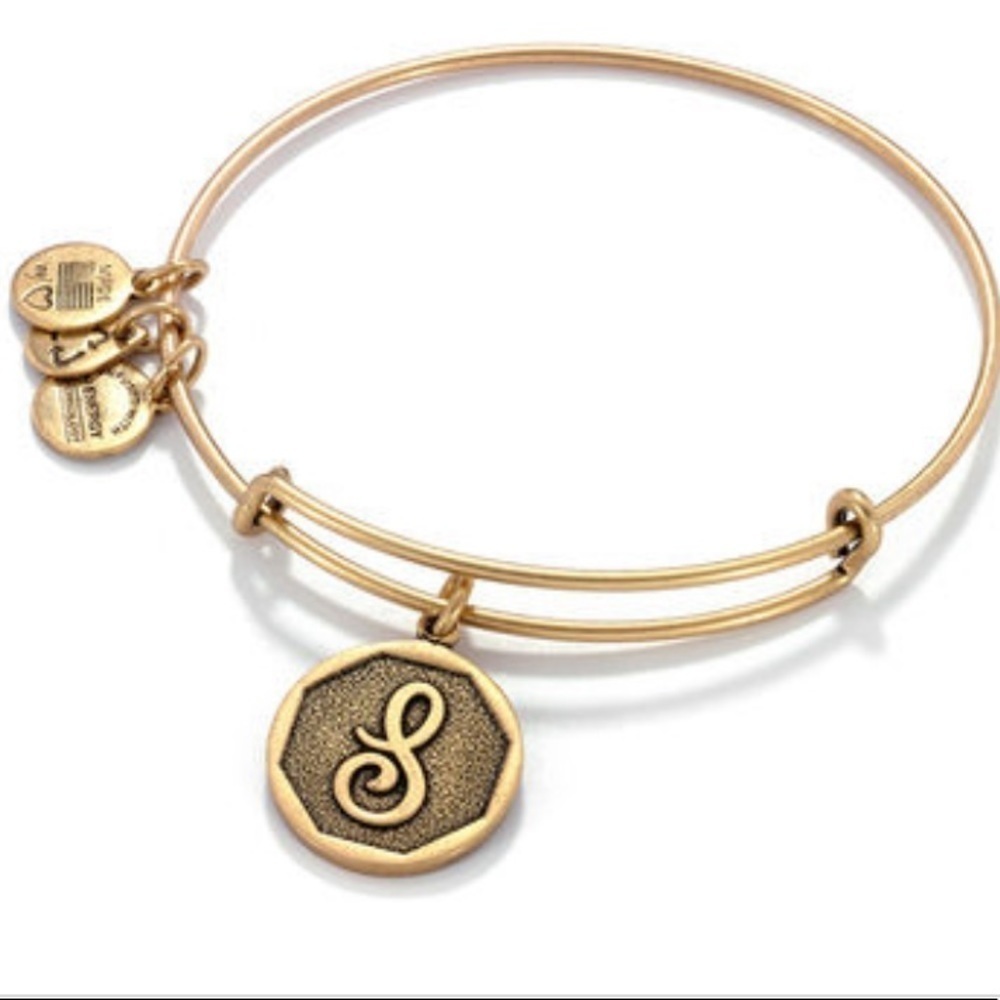 Alex and Ani gold S initial bracelet
